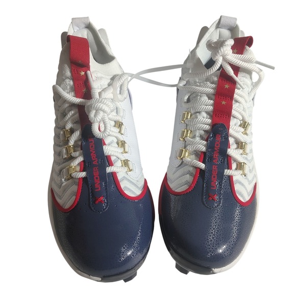 Under Armour Other - Under Armour Harper 7 Elite TPU Baseball Cleats Freedom USA Red‎ White Blue 9.5